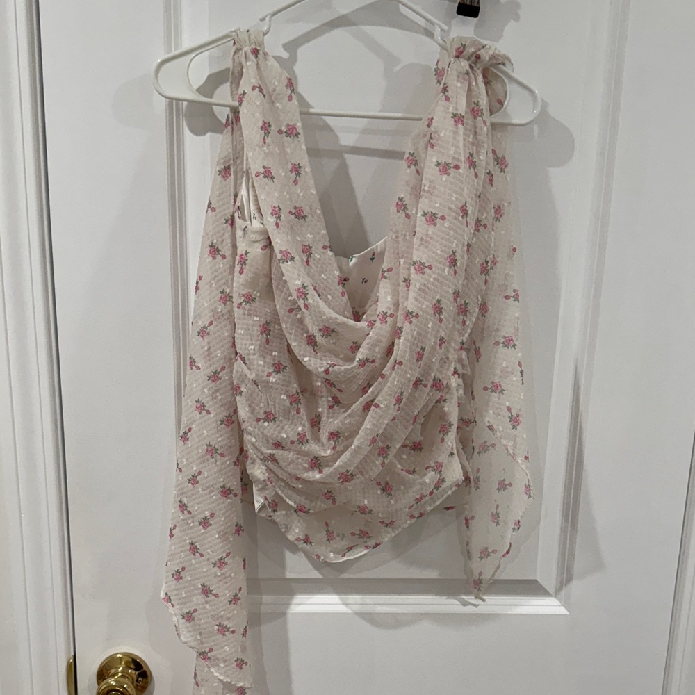 For Love And Lemons White Floral Top